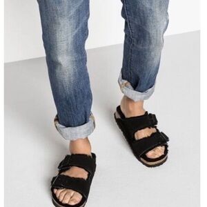 Birkenstock Arizona Shearling lined black Sandals NWOT